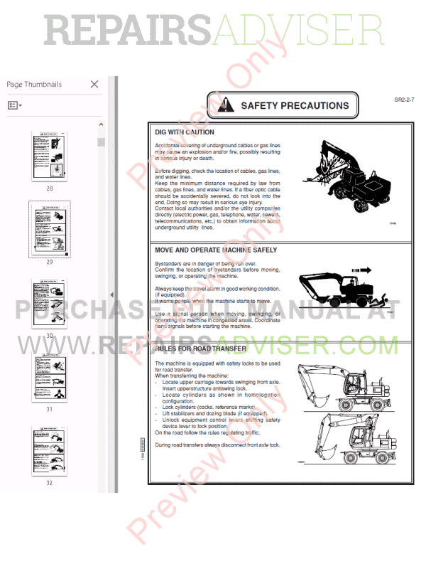 Fiat Hitachi Excavators EX135W Workshop Manual PDF Download